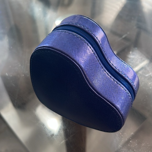 Stella & Max Heart Shaped Compact Jewelry Travel Box in Blue, New w/Tag - Picture 6 of 9